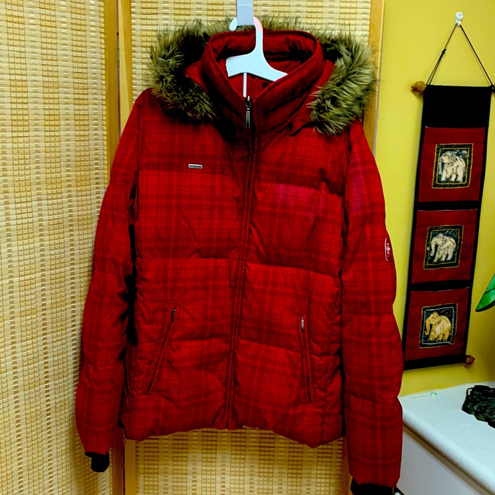 Columbia hooded ski jacket.